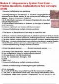 Module 7 Integumentary System Final Exam &ndash; Practice Questions&comma; Explanations & Key Concepts &lpar;2025&rpar;&period;pdf