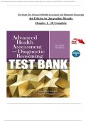 TEST BANK For Advanced Health Assessment and Diagnostic Reasoning&comma; 4th Edition by Jacqueline Rhoads&comma; Verified Chapters 1 - 18&comma; Complete Newest Version
