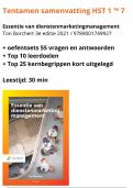 Compacte samenvatting  Essentie van dienstenmarketingmanagement - Ton Borchert 3e editie 2021 &plus; oefentoets &plus; leerdoelen &plus; kernbegrippen