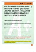 NUR 216 health assessment EXAM 4 &vert;  COMPLETE VERIFIED QUESTIONS &  ANSWERS GRADED A&plus; GUARANTEED  PASS &lpar;100&percnt; VERIFIED SOLUTIONS&rpar;  2025&sol;2026 UPDATED VERSION 