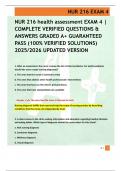 NUR 216 health assessment EXAM 4 &vert; COMPLETE VERIFIED QUESTIONS & ANSWERS GRADED A&plus; GUARANTEED PASS &lpar;100&percnt; VERIFIED SOLUTIONS&rpar; 2025&sol;2026 UPDATED VERSION