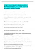 NYU Patho- Week 9- Diabetes Final Exam Questions And 100&percnt; Correct Answers 2025 Updated&period;