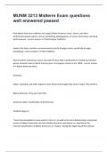 MUNM 3213 Midterm Exam questions well answered passed