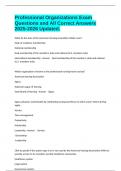 Professional Organizations Exam Questions and All Correct Answers 2025-2026 Updated&period;