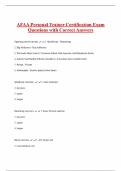 AFAA Personal Trainer Certification Exam  Questions with Correct Answers 