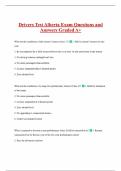 Drivers Test Alberta Exam Questions and  Answers Graded A&plus; 