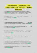 Funeral Services Licensing Act Exam  UPDATED QUESTIONS AND CORRECT  ANSWERS