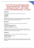 WGU D115 Advanced Pathophysiology Sample Questions 2025 &ndash; 400 Practice Questions for Units 2&ndash;7 with Verified Answers & Detailed Rationales &vert; A&plus; Graded