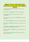Biology 116 Exam 1 study guide UPDATED    ACTUAL Exam Questions and CORRECT  Answers