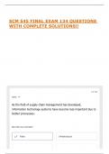 SCM 545 FINAL EXAM 134 QUESTIONS WITH COMPLETE SOLUTIONS&excl;&excl;