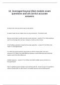 12&lowbar;leveraged buyout &lpar;lbo&rpar; models exam questions and all correct accurate answers&period;