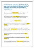 ASSISTED LIVING MANAGER TEST FINAL EXAM AND PRACTICE EXAM WITH DETAILED VERIFIED ANSWERS 2025-2026&sol;ALREADY GRADED A&plus; &sol;&sol;BRAND NEW&excl;&excl;