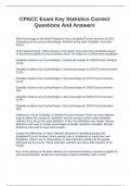 CPACC Exam Key Statistics Correct Questions And Answers