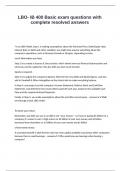 LBO- IB 400 Basic exam questions with complete resolved answers&period;
