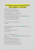 Pbs Manager Texas Exam QUESTIONS  AND CORRECT ANSWERS