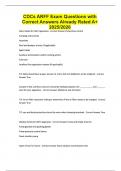 CDCs ARFF Exam Questions with Correct Answers Already Rated A&plus; 2025&sol;2026