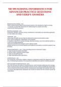 NR 599 NURSING INFORMATICS FOR ADVANCED PRACTICE QUESTIONS AND VERIFY ANSWERS