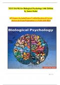 TEST BANK for Biological Psychology 14th Edition by James Kalat All Chapters Included Expert Verified Questions & Correct Answers for Exam Preparations &vert;A&plus; PASS ASSURED