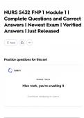 NURS 5432 FNP 1 Module 1  &vert; Complete Questions and Correct Answers &vert; Newest Exam &vert; Verified Answers &vert; Just Released