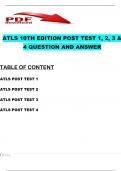 ATLS 10th Edition Post Test 1&comma; 2&comma; 3 & 4 &lpar;Latest 2025 &sol; 2026 Update&rpar; Questions and Verified Answers &vert; 100&percnt; Correct &vert; Grade A&plus;&vert;Pure Pass 