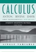 solution manual for calculus early transcendental 10th edition by Howard Anton all chapters complete 1-10