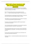 ARFF CDC's Exam Questions with 100&percnt; Verified Correct Answers 2025&sol;2026