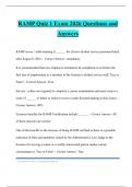 RAMP Quiz 1 Exam 2026 Questions and Answers