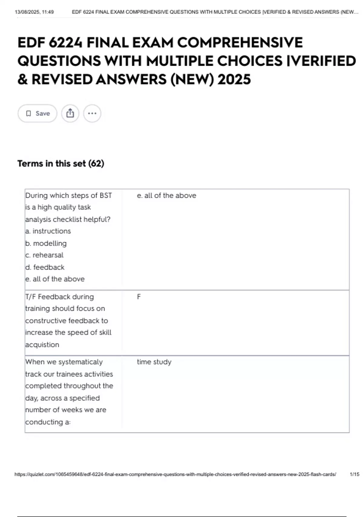 EDF 6224 FINAL EXAM COMPREHENSIVE QUESTIONS WITH MULTIPLE CHOICES ...