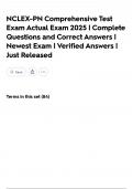 NCLEX-PN Comprehensive Test  Exam Actual Exam 2025 &vert; Complete Questions and Correct Answers &vert; Newest Exam &vert; Verified Answers &vert; Just Released