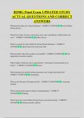 B250G Final Exam UPDATED STUDY  ACTUAL QUESTIONS AND CORRECT  ANSWERS