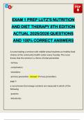 EXAM 1 PREP LUTZ'S NUTRITION AND DIET THERAPY 8TH EDITION ACTUAL 2025&sol;2026 QUESTIONS AND 100&percnt; CORRECT ANSWERS