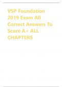 VSP Foundation 2019 Exam All Correct Answers To Score A&plus;&vert; ALL CHAPTERS