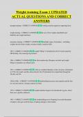 Weight training Exam 1 UPDATED  ACTUAL QUESTIONS AND CORRECT  ANSWERS