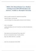 MEDA 254 Clinical Patient Care &lpar;Medical Assisting&rpar; Exam 2025-2026 Questions and Answers &vert;  Graded A&plus; Davenport University