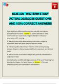 SCIE 326 - MIDTERM STUDY ACTUAL 2025&sol;2026 QUESTIONS AND 100&percnt; CORRECT ANSWERS