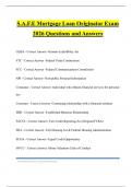 S&period;A&period;F&period;E Mortgage Loan Originator Exam 2026 Questions and Answers
