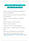 Science Praxis 5005 Elementary Exam 2026 Questions and Answers