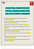 ES 200 FINAL EXAM STUDY SET ACTUAL 2025&sol;2026 QUESTIONS AND 100&percnt; CORRECT ANSWERS