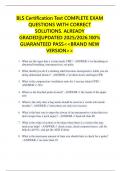 BLS Certification Test COMPLETE EXAM QUESTIONS WITH CORRECT SOLUTIONS&period; ALREADY GRADED&vert;&vert;UPDATED 2025&sol;2026&period;100&percnt; GUARANTEED PASS<<BRAND NEW VERSION>>