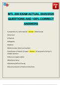 MTL 200 EXAM ACTUAL 2025&sol;2026 QUESTIONS AND 100&percnt; CORRECT ANSWERS