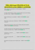 PHIL 1404 Exam UPDATED ACTUAL  QUESTIONS AND CORRECT ANSWERS