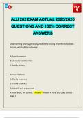 ALU 202 EXAM ACTUAL 2025&sol;2026 QUESTIONS AND 100&percnt; CORRECT ANSWERS