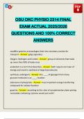 OSU OKC PHYSIO 2314 FINAL EXAM ACTUAL 2025&sol;2026 QUESTIONS AND 100&percnt; CORRECT ANSWERS