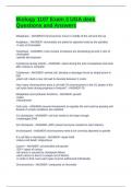 Biology 1107 Exam 3 UGA dees Questions and Answers