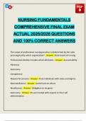 NURSING FUNDAMENTALS COMPREHENSIVE FINAL EXAM ACTUAL 2025&sol;2026 QUESTIONS AND 100&percnt; CORRECT ANSWERS
