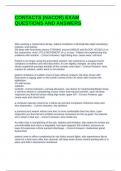 CONTACTS &lpar;NACOR&rpar; EXAM QUESTIONS AND ANSWERS