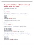 Oregon State Board Exam - Esthetics Questions And  Answers Verified 100&percnt; Correct 