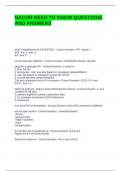 NACOR NEED TO KNOW QUESTIONS AND ANSWERS