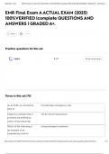 EMR Final Exam A ACTUAL EXAM &lpar;2025&rpar; 100&percnt;VERIFIED &vert;complete QUESTIONS AND ANSWERS &vert; GRADED A&plus;&period;