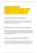 NR565 ADVANCED PHARMACOLOGY EXAM GUIDE REVIEW WITH ANSWERS ALL CORRECT AND GRADED A&plus;